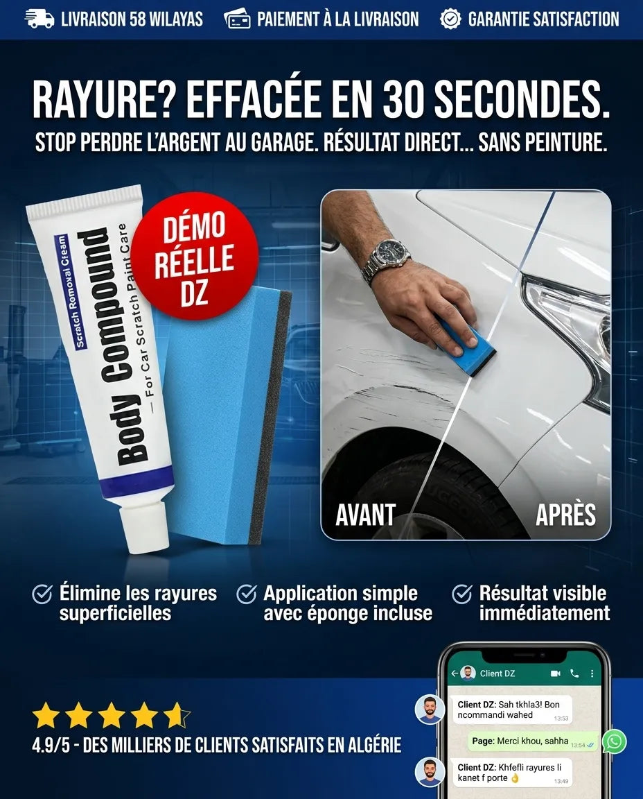 Body Compound Anti-Rayures – Répare, Polit et Fait Briller Instantanément